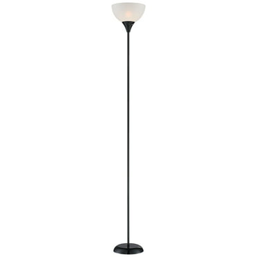 Mainstays 71 Inch Floor Lamp Silver, 71 25 In Bronze Torchiere Floor Lamp With Frosted Plastic Shade