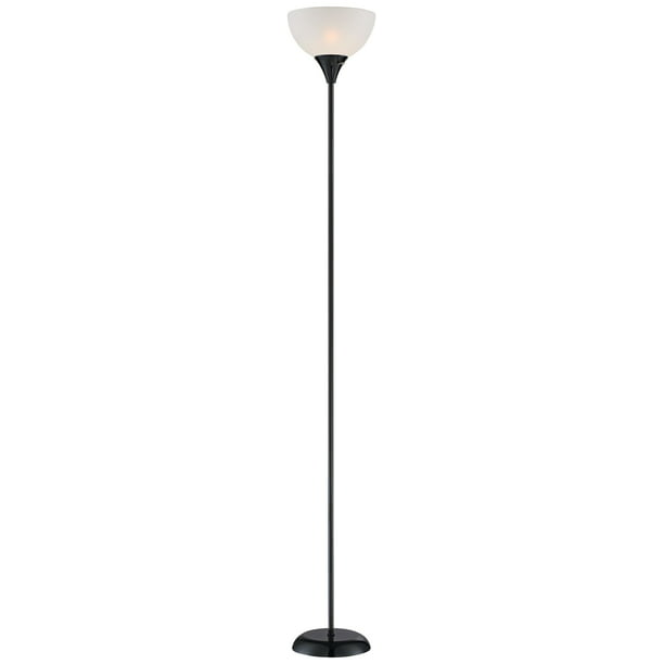360 Lighting Modern Torchiere Up-Light Floor Lamp with Tall Black Thin  Profile and White Shade - Walmart.com