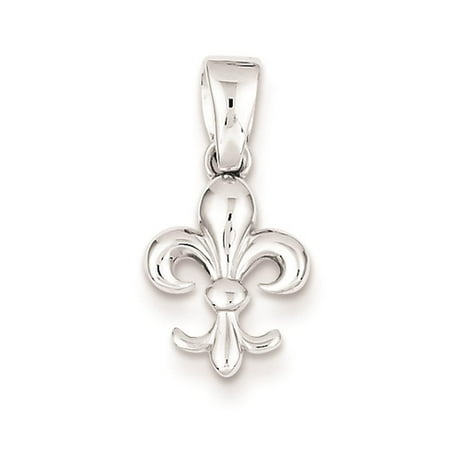 925 Sterling Silver Antiqued Fleur De Lis 13mm x 9mm Charm Pendant