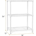 thumbnail image 5 of M MZG 3-Tier Wire Storage Shelving Unit, 750 lbs Heavy Duty, White, 17.7" W x 11.8" D x 26.3" H, 5 of 6