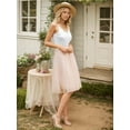 thumbnail image 4 of Women's Mesh Midi Skirt - Flared Hem, Lightweight & Elegant for Daily/Party, 4 of 6