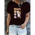 thumbnail image 1 of T-Shirt Décontracté à Col Rond pour Femmes avec Motif de Chevalier, Manches Courtes, Haut d'Été Confortable, Mélange de Polyester et Spandex, Lavable en Machine, Fête des Pères, Fête des Mères, Nouvel An, Festival du Printemps, Valen, 1 of 6