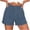 Z17 Blue, variant on Pleated Shorts Women Cuffed Hem Casual Summer Shorts Relaxed It Shorts Dressy Lounge Bottoms with Pockets Blue,S