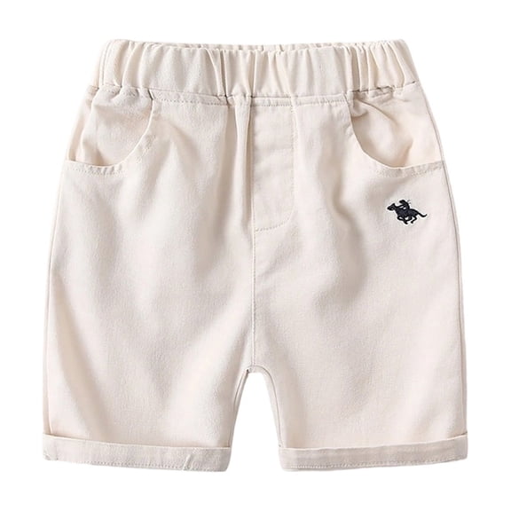 Boys Pants Lightweight Pocket Elastic Solid Print Shorts Breathable Everyday Wear 18-24 Months