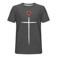 thumbnail image 6 of UVEASISHA Tshirts for Men Funny Novelty 3D Graphic Tees Short Sleeve Religious Faith T-Shirts Gift for Religious Believers Dark Gray L, 6 of 6