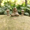 thumbnail image 3 of Pequeña escultura de Buda, adornos decorativos creativos para jardín, manuades artísticas para manuades, decoración libre para patio, Mini Arhat CUTICAT Estupa de la estatua de Buda, 3 of 7
