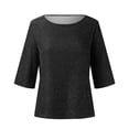 thumbnail image 4 of CFLVAEK Fashin Sparkly Glitter Printed Tops Women Shimmer Sequin Shirts Plus Size Half Sleeve Party Club Shirt Casual Round Neck Tshirts XL, 4 of 4