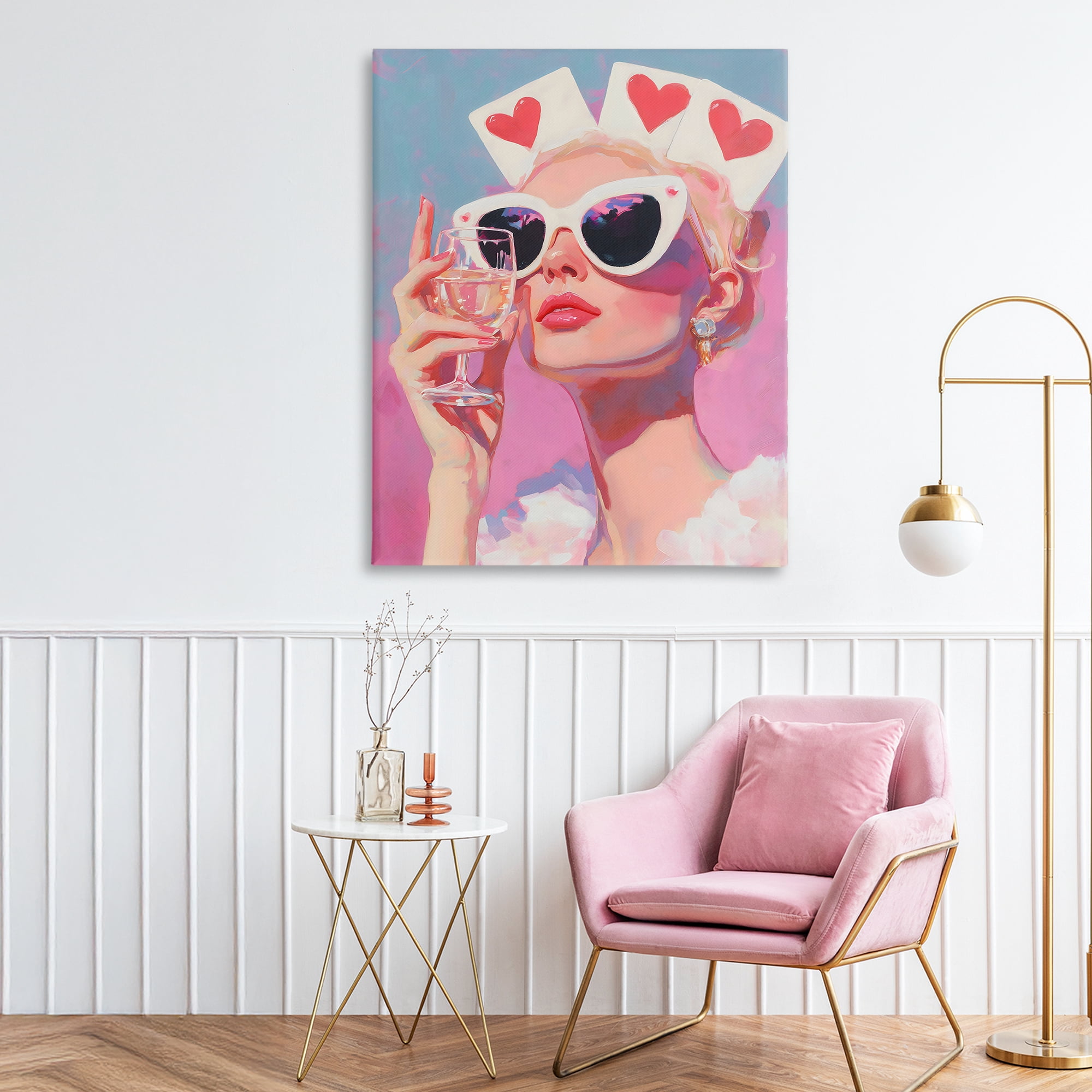 Stupell Industries Queen of Hearts Retro Glam Canvas Wall Art, design by The Prints Vibe