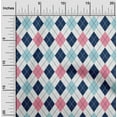 thumbnail image 1 of oneOone Cotton Poplin Denim Blue Fabric Argyle Check Quilting Supplies Print Sewing Fabric By The Yard 42 Inches Wide, 1 of 4