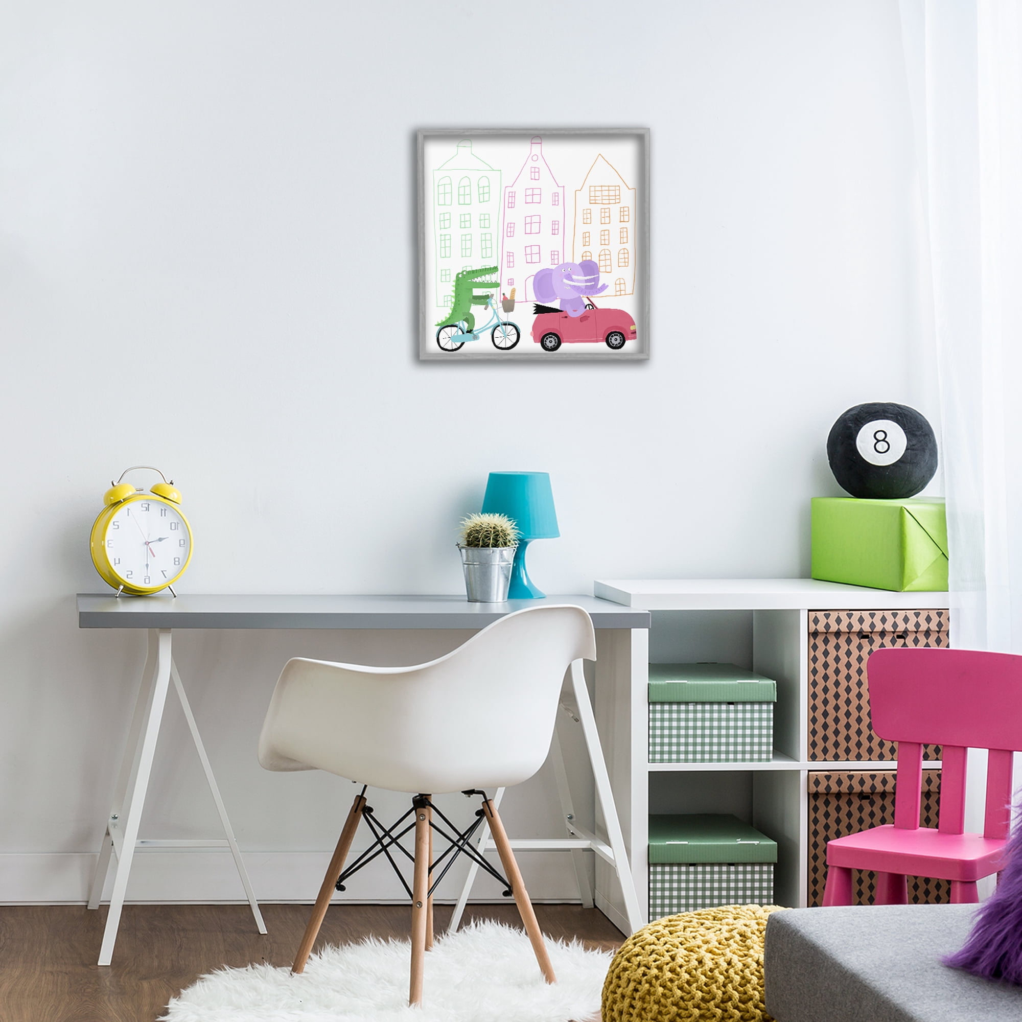 Stupell Industries Amsterdam Buildings & Animals Gray Framed Giclee Art, design by Carla Daly