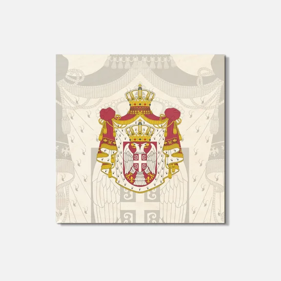 Serbia Coat Of Arms 4'' X 4'' Square Wooden Coaster