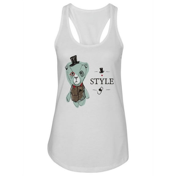 Cute Bear With Style Tank Women -Image by Shutterstock, Female XX-Large