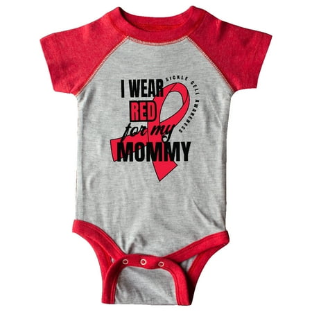 

Inktastic Sickle Cell Awareness I Wear Red For My Mommy Gift Baby Boy or Baby Girl Bodysuit