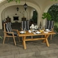 thumbnail image 2 of Jordan Manufacturing 45" x 22" Reeder Black Stripe Rectangular Outdoor Chair Cushion with Ties and Hanger Loop, 2 of 13