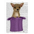 thumbnail image 2 of Fab Funky 15x18 White Modern Wood Framed Museum Art Print Titled - Chihuahua in Top Hat, 2 of 4