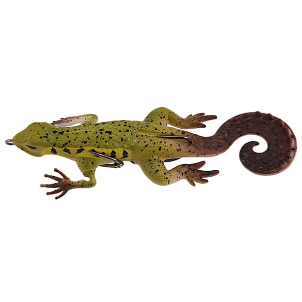 Señuelo suave de pesca de silicona Gecko cola de lagarto cebo rizado cebo Artificial sin malas hierbas