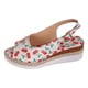 thumbnail image 1 of Bmisegm Ladies Summer Cherry Printed Soft Leather Buckle Slope Heel Thick Bottom Large Size Fish Mouth Sandals Womens Sandals Summer Green 8, 1 of 9