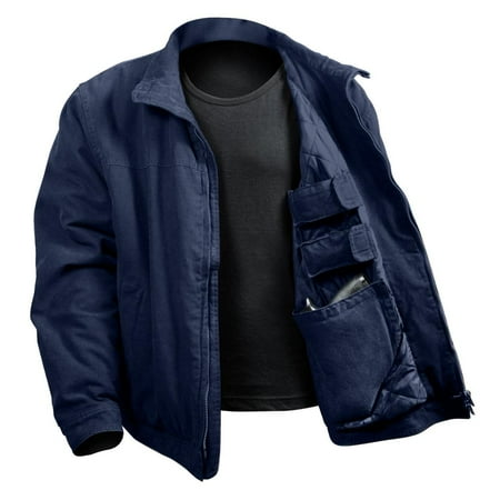 Navy Blue Sport Coat - 3 Season Concealed Carry Jacket, Navy Blue, Large