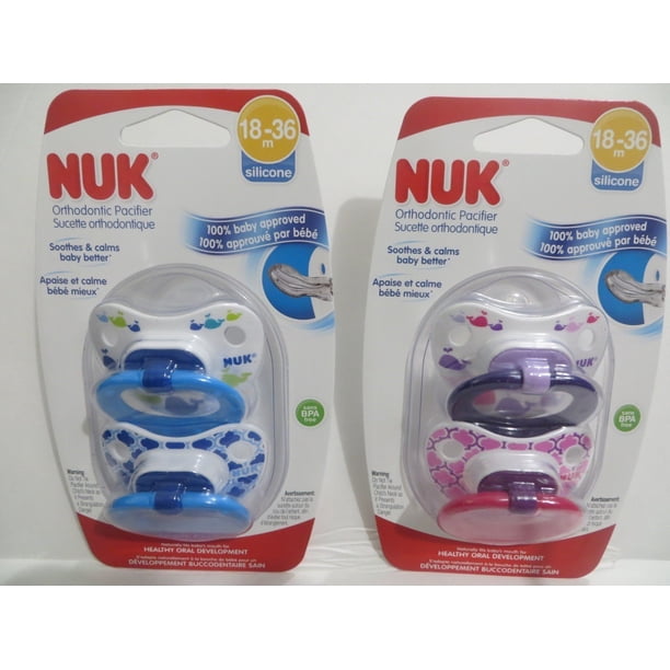 4 Orthodontic Silicone Pacifiers Bpa Free 18 36 Mo Boy Girl Twins Gift Set Whales Marrakesh 2 Packages That Have 2 Pacifiers In Each Package Boys Blue By Nuk Ship From Us Walmart Com Walmart Com