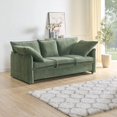 thumbnail image 4 of Williamspace Mid Century Modern Couch for Living Room, 3 Seater Sofa with 3 Thick Cushions and 2 Pillows, Apartment, Lounge, Bedroom, Green, 4 of 7