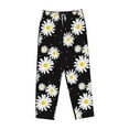 thumbnail image 4 of Xecao Daisies Flowers Women's Straight Lounge Pajama Pants: The Epitome of Relaxed Sleepwear, 4 of 9
