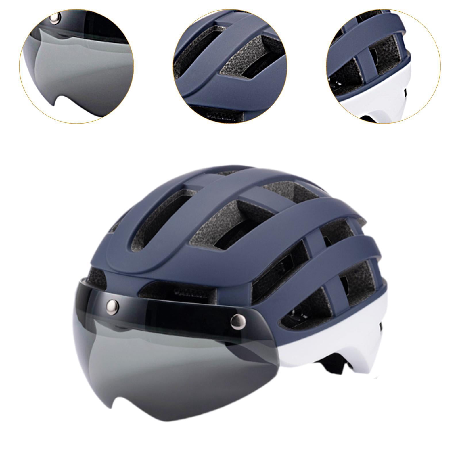 DimyFew Bike Helmet Cycling Helmet Protective Adjustable Chin Strap Sports Helmets Bike Blue White