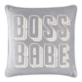 thumbnail image 2 of Sparkles Home Boss Babe Pillow, Pearls and Rhinestones on Velvet, Feather Insert Pink, 2 of 4