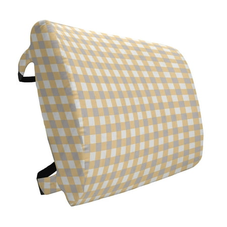 

Vintage Lumbar Pillow Old Fashioned Checkered Pattern in Shabby Colors Geometric Classical Soft Back Cushion Office Chairs with Adjustable Straps 14 x 13 Orange White Cadet Blue by Ambesonne