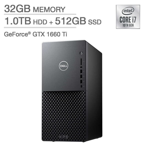 Dell XPS 8940 Tower - 10th Gen Intel Core i7-10700 - GeForce GTX 1660 Ti XPS8940-7347BLK-PUS Desktop PC Computer 1TB HDD   512GB SSD GTX 1660Ti