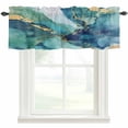 thumbnail image 2 of Valance for Windows,Modern Turquoise Marble Stone Valances Curtain Rod Pocket Valance for Kitchen Bedroom Living Room Bathroom,Abstract Gold Crack Texture Short Curtains Window Treatment 54x18in, 2 of 9
