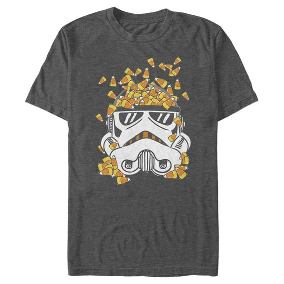 Men's Star Wars: A New Hope Halloween Stormtrooper Candy Corn Graphic Tee Charcoal Heather 2X Large