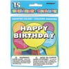 Latex Birthday Balloons, 6 in, Assorted Colors, 15ct