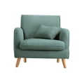 thumbnail image 3 of Silla decorativa,Sillón decorativo Sillón tapizado Sillón club,Sillón de esponja de alta densidad Sofá perezoso,Sillón de lectura con patas de madera Salón,Sillón individual de Verde, 3 of 9
