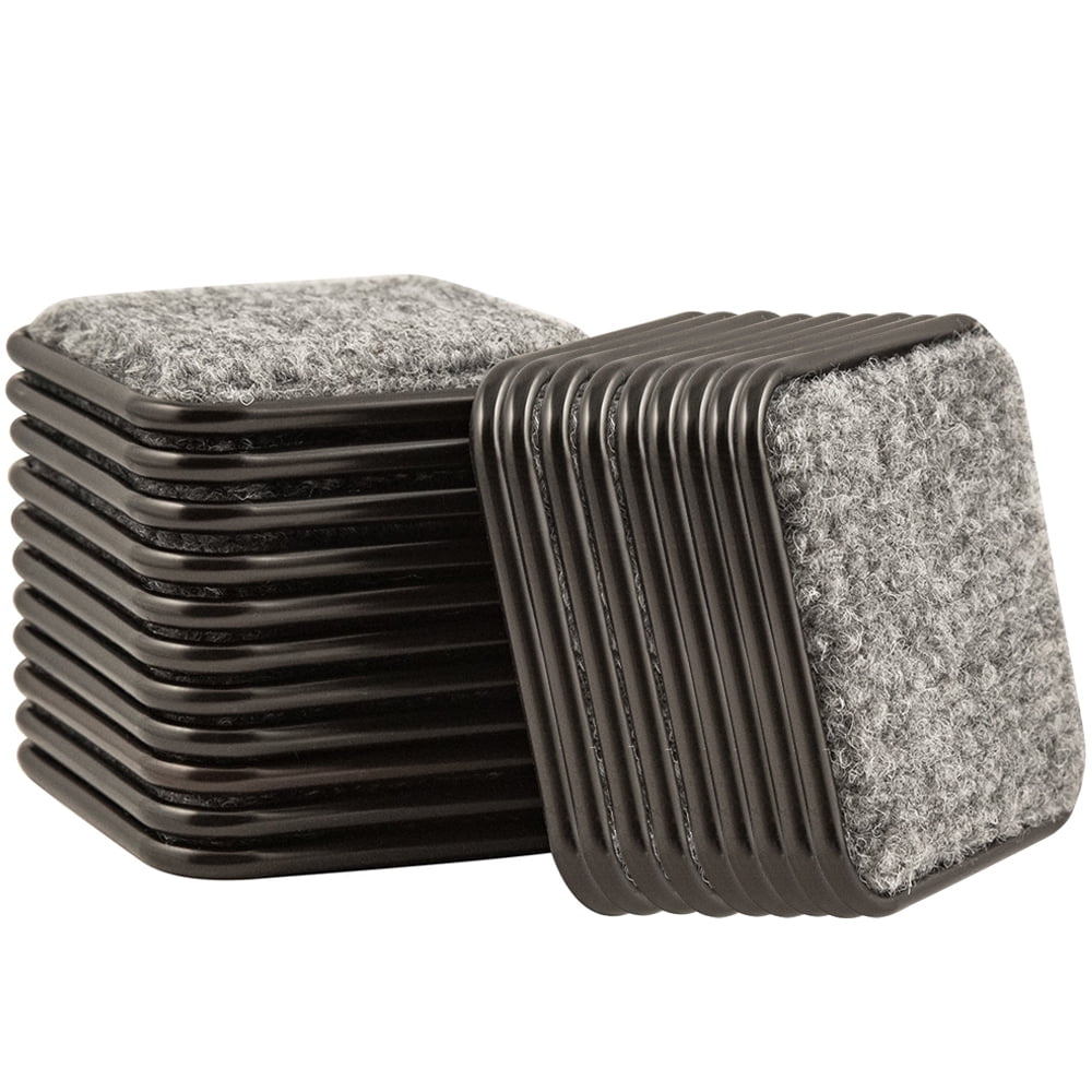 20 Pcs Furniture Sliders 2 1/2" Square Reusable Carpet Bottom Furniture