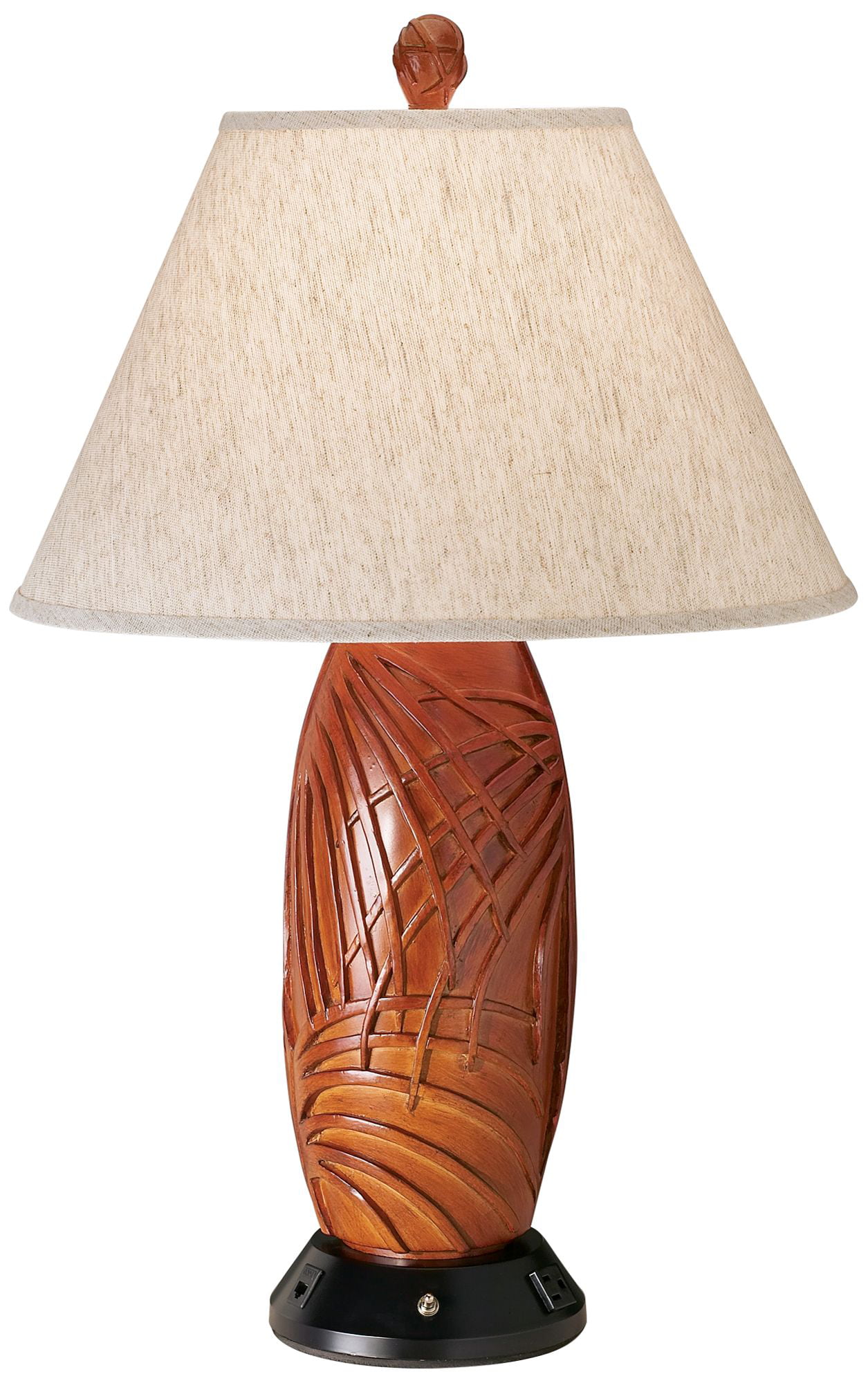 360 Lighting Tropical Table Lamp With, Antique Table With Built In Lamp