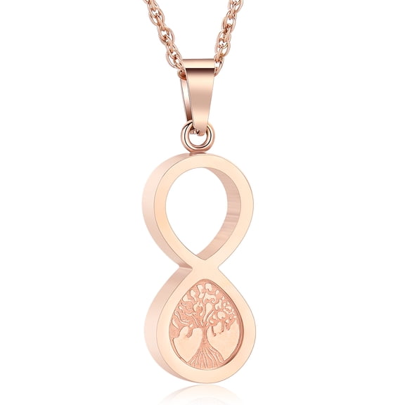 Infinity Cremation Jewelry Tree of Life Urn Necklace for Ashes Human / Pet Ashes Cremation Necklace Stainless Steel Memorial Ash Jewelry for Women