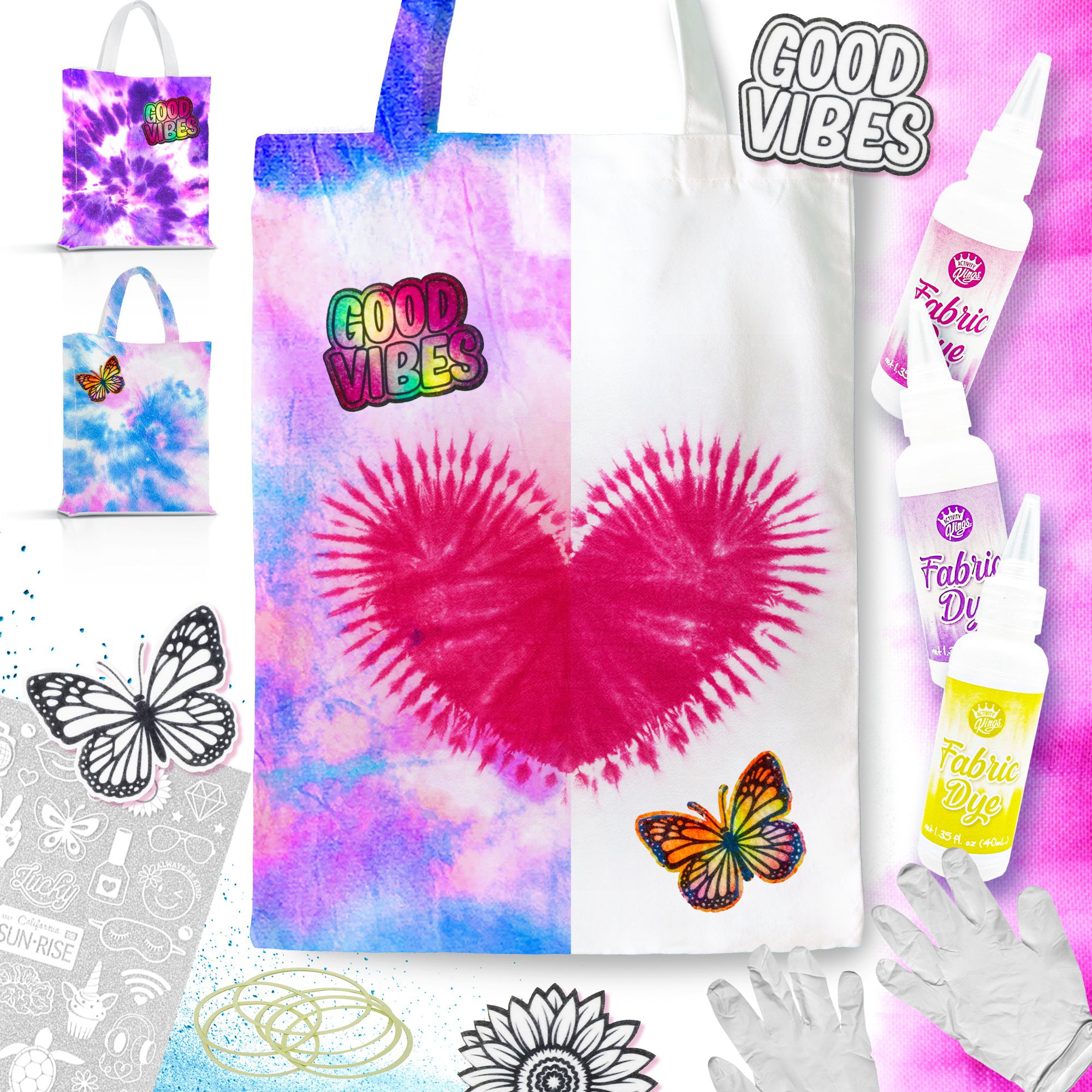 Tie Dye Kit With Cushion Cover And Canvas Bag,Vibrant Tie Dye Paint Perfect Gift 