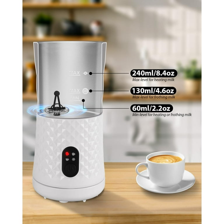 Electric Milk Frother For Coffee, Paris Rhone 4-in-1 Milk Steamer,  10.1oz/300ml Milk Warmer, Hot Milk Foamer For Latte, Cappuccino, Macchiato,  Hot