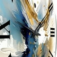 thumbnail image 5 of Designart "Surreal Melodies in Blue and Gold II" Abstract Oversized Wall Clock, 5 of 5