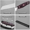 thumbnail image 5 of MOSFiATA Bread Knife 8 In Serrated Knife, 5Cr15Mov High Carbon Stainless Steel Bread Cutter with Ergonomic Pakkawood Handle, Full Tang Bread Slicer with Sheath, Ideal for Cake, Bagel, Sandwich, 5 of 6