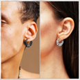 thumbnail image 2 of 2 Pairs Hoop Earrings Stainless Steel Vintage Earrings Punk Earrings Women Girls, 2 of 4