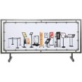 thumbnail image 2 of M&T Displays Silver Steel Control Barrier 65x24–Floor Standing Advertising Fence with Vinyl Banner Holder Movable Street Barrier for Restaurant, Cafe, Bar, Trade Shows, Events, Social Distancing, 2 of 17