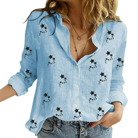 

VSONTOR Cardigan Brunch Bustier for Ladies Long Sleeve Turtleneck Star Graphic Slim Tunics Blouse Bustier Tees Teen Girl DT