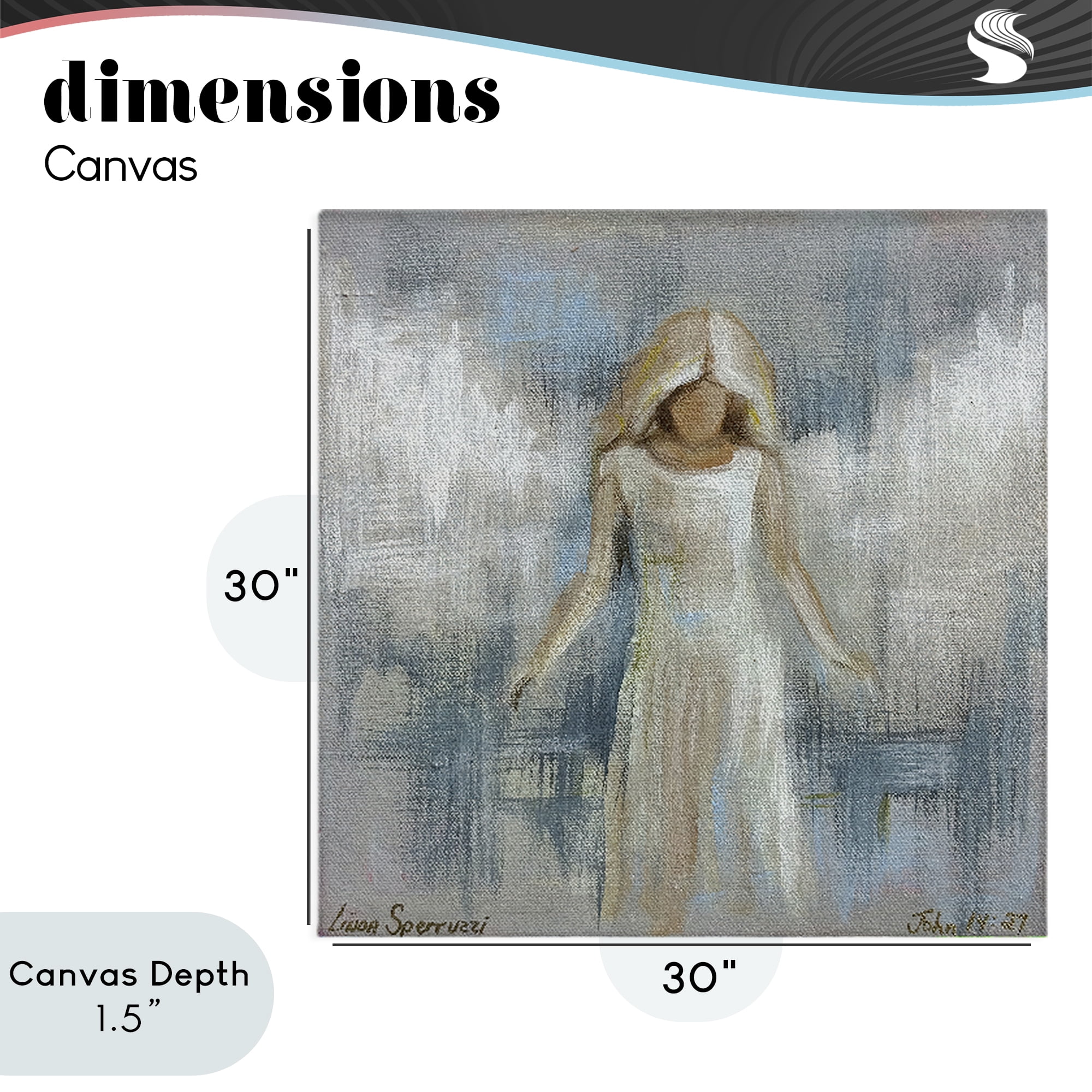 Stupell Industries Ethereal Peace Angel Canvas Wall Art, design by Linda Sperruzzi