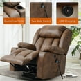 thumbnail image 6 of Large Power Lift Recliner Chair with Massage and Heat for Elderly, Lay Flat Sleeping Recliner Sofa , Breathable Leather with Wide Seat, USB Ports, 2 Cup Holders (Ochre), 6 of 9