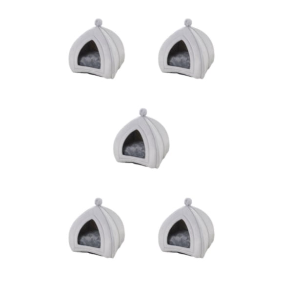 Casa de mascotas Greeniant algodón PP felpa Gris 33x33x36cm