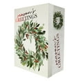 thumbnail image 1 of Holiday Time Large Rectangle Gift Box, Green Wreath with Foil, 1 of 7
