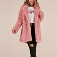 thumbnail image 5 of Baberdicy Coat Outerwear Winter Lady Womens Warm Long Faux Coat Jacket Outerwear Women's Fur & Faux Fur Jackets & Coats Pink, 5 of 7