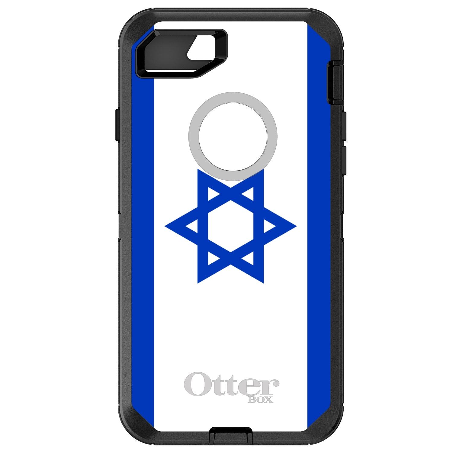 DistinctInk Custom Black OtterBox Defender Series Case for Apple iPhone 7...