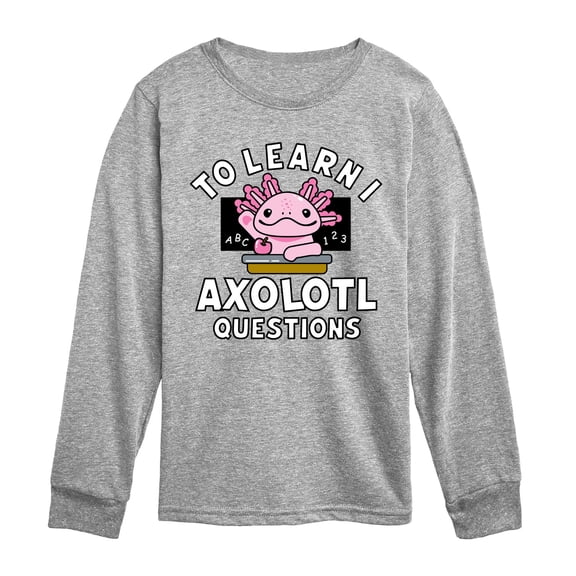 Instant Message - To Learn I Axolotl Questions - Youth Long Sleeve Graphic T-Shirt